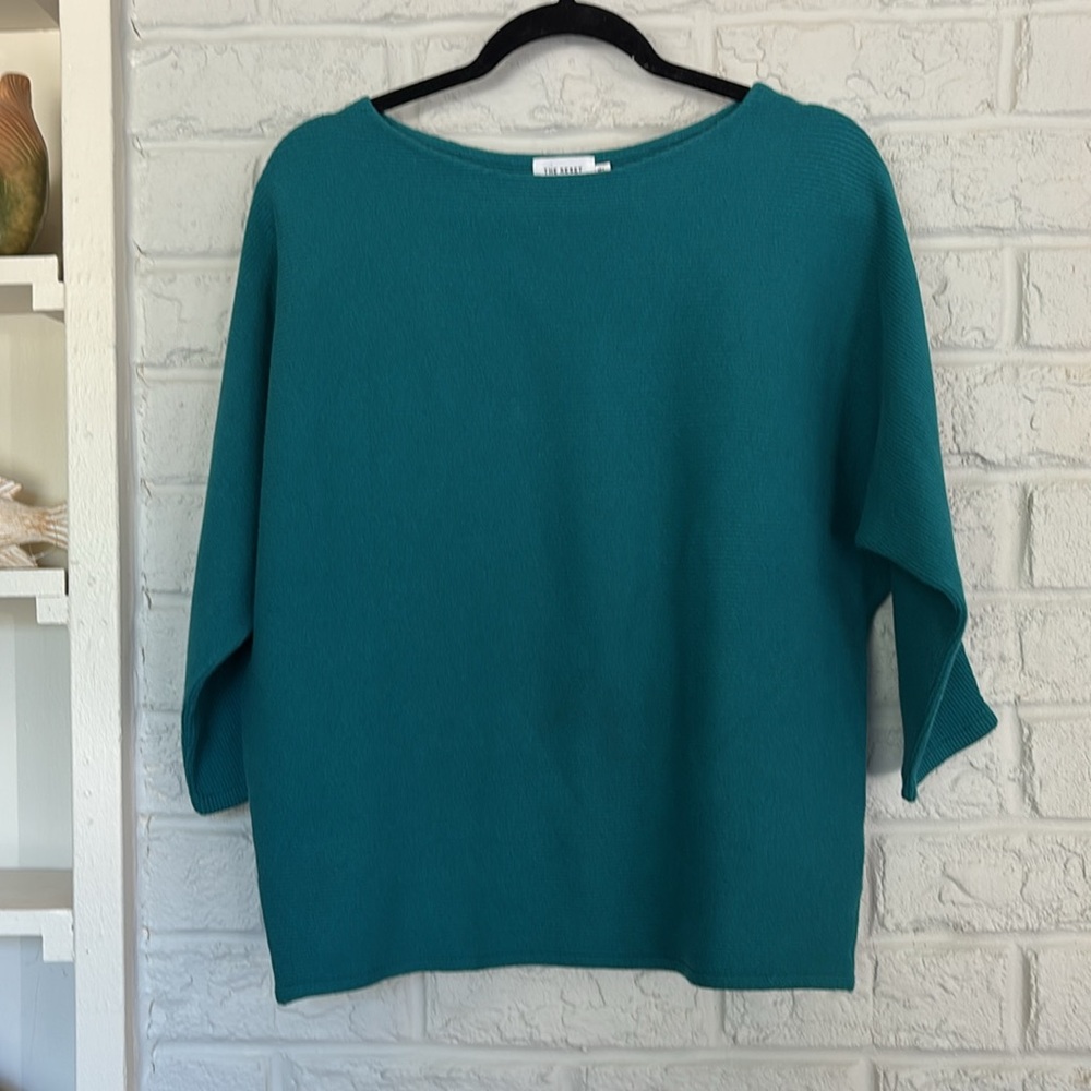 The Reset Dolman Style Ribbed Emerald Color Light Weight Sweater Size S/M